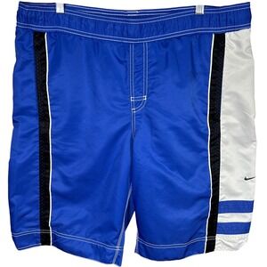 Nike Mens Swim Trunks Royal Blue White Black Board Shorts Mesh Lined XL